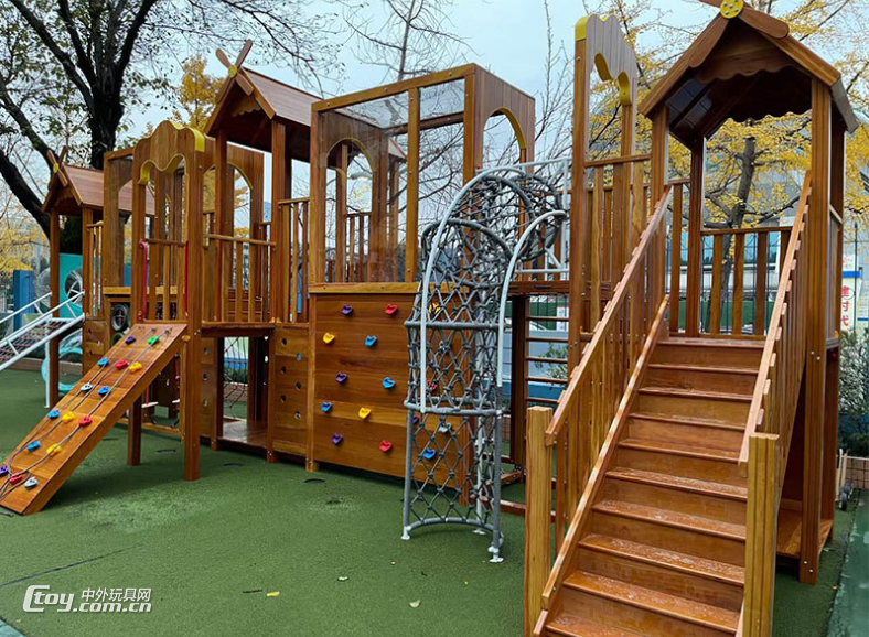 幼儿园木制拓展攀爬户外儿童组合滑梯 儿童户外游乐设备