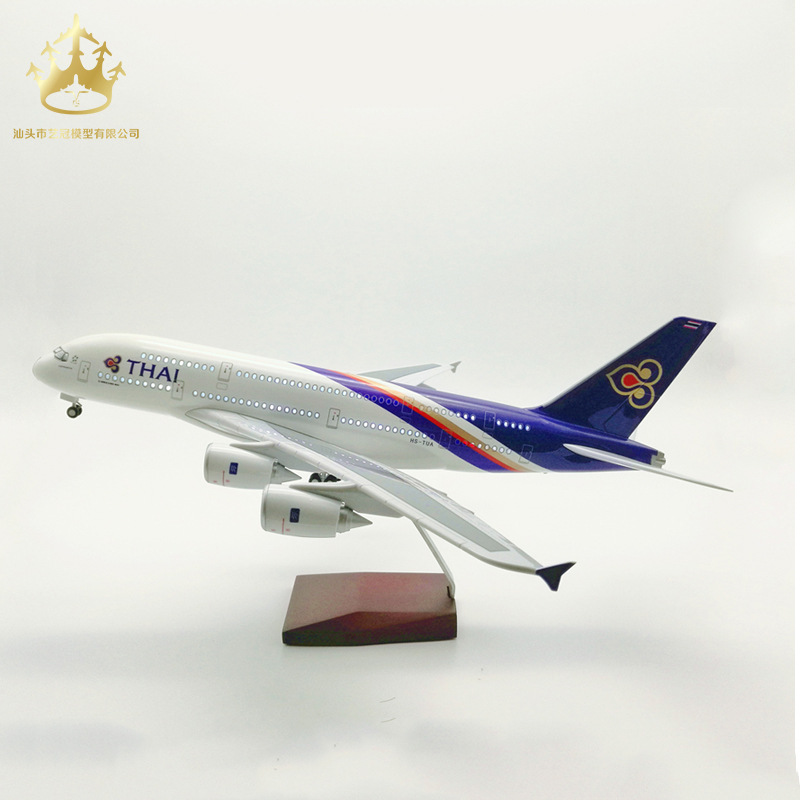 1:160空客A380泰国航空仿真客机模型