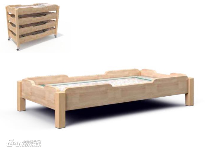 樟子松儿童床幼儿双层实木高低上下铺床幼儿园拆装双人床定制