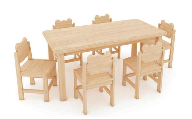 幼儿园桌椅实木阅读课桌套装圆形木质儿童桌早教幼儿木桌小宝宝