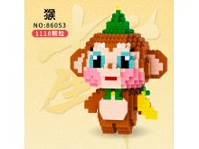 小方乐86053十二生肖-猴3D像素拼装积木1118PCS