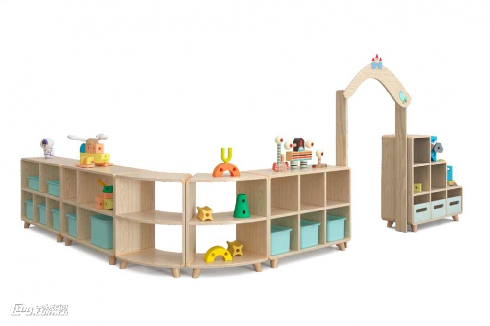 幼儿园区角展示柜收纳架幼教早教培训班实木教玩具柜子