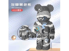 小方乐89013灰版景色熊3D像素拼装积木4320PCS