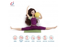  11.5 inch 21 joint yoga doll/with yoga mat+ball