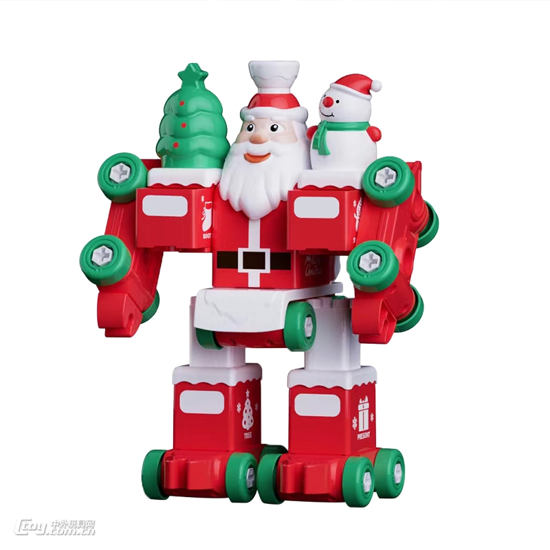 儿超喜合体拼装系列-合体拼装变形-圣诞火车机器人