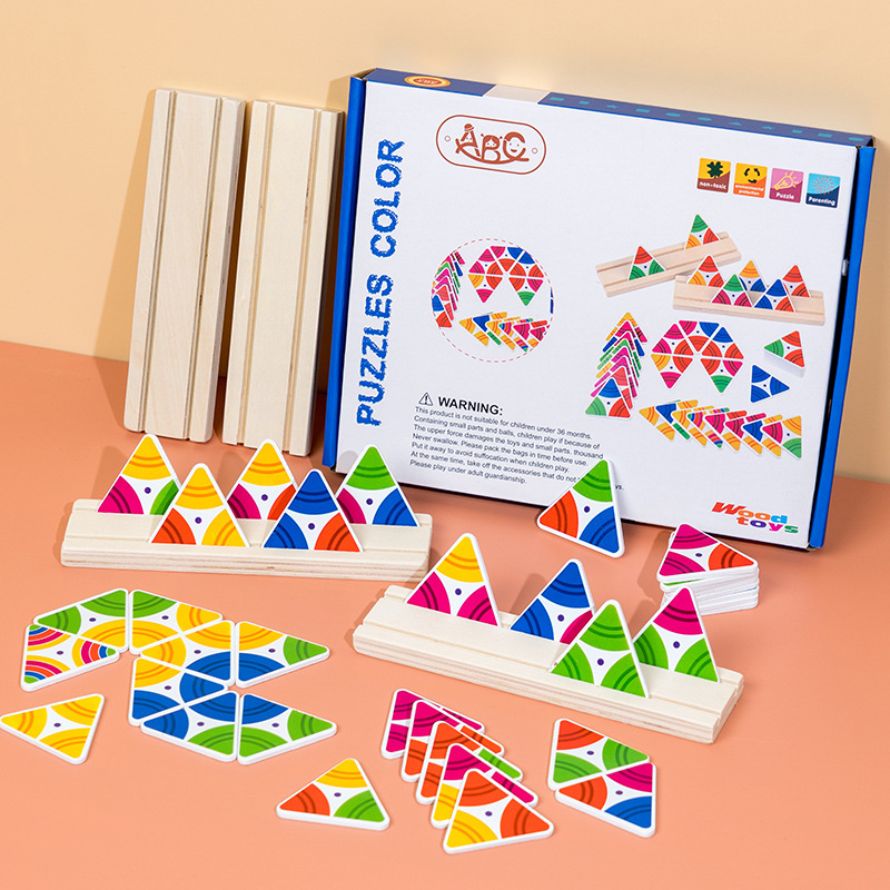 儿童木制颜色数字拼图游戏
