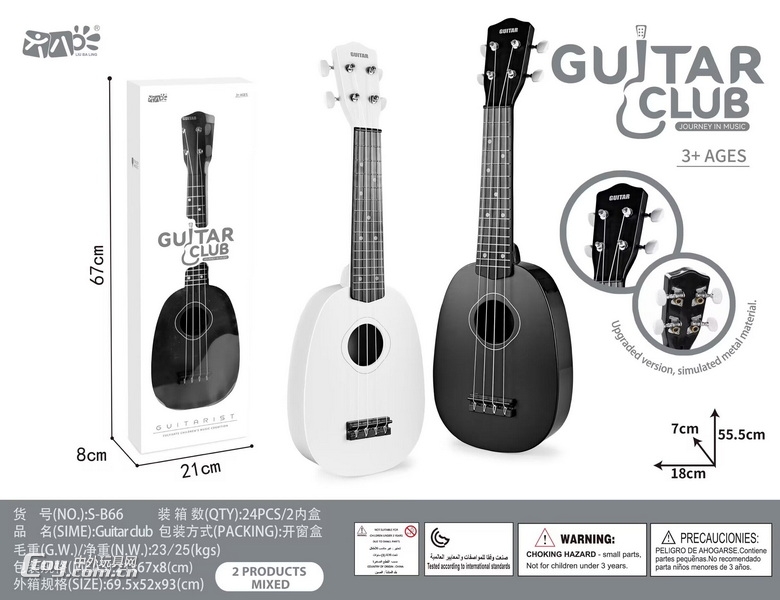 新款乐器21寸仿真葫芦黑白吉他2色