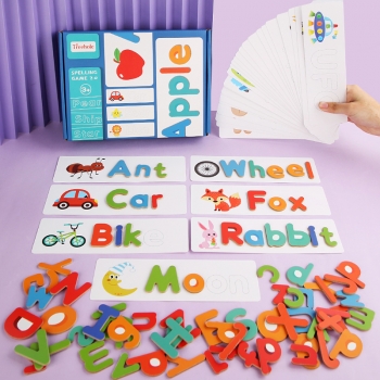 78粒字母拼单词游戏p.35木制儿童字母认知配对拼图玩具
