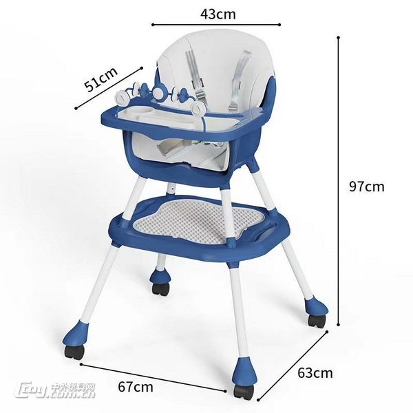 新款益智五合一婴儿积木餐桌椅 红蓝2色内送积木和水彩画笔