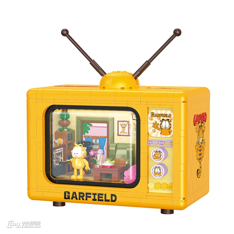 贝乐迪积木20145正版授权加菲猫电视机