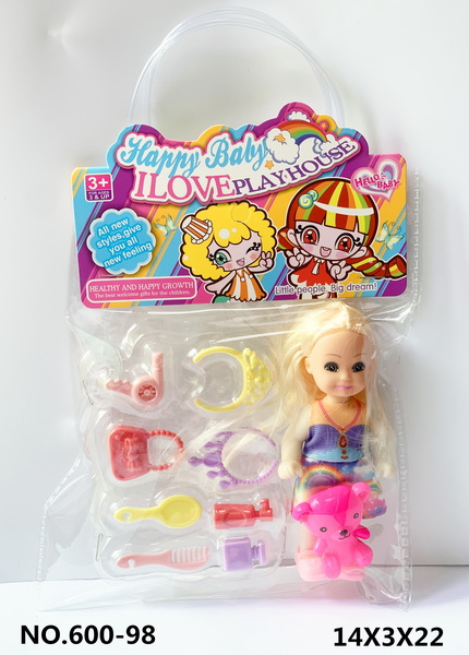 新款PVC手提袋单只4.5寸娃娃  配过家家玩具