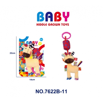 新款益智婴儿卡通动物风铃挂件毛绒玩具
