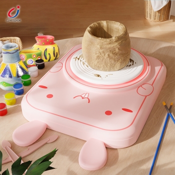 萌宠陶艺机-粉红兔/配USB插电,围裙是随机色