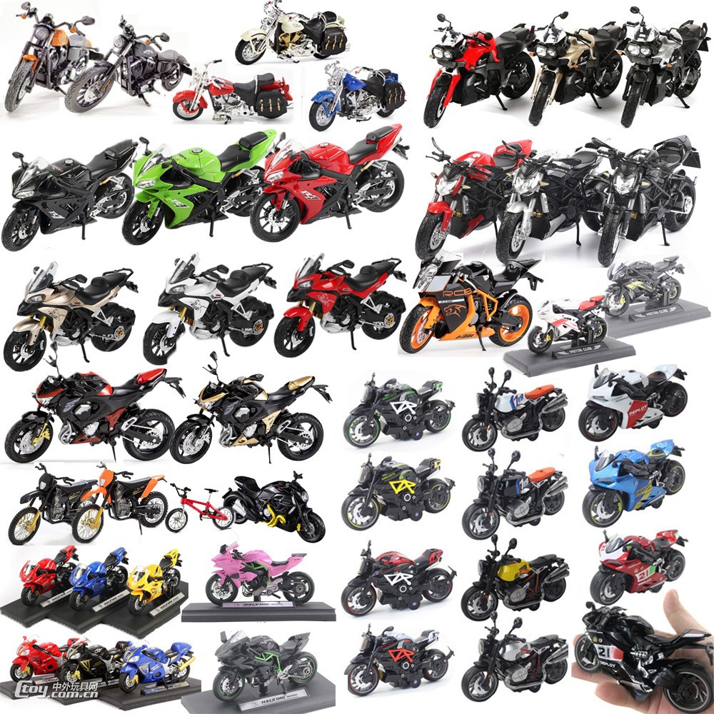 简乐玩具厂合金摩托车模型系列 五十几款可选