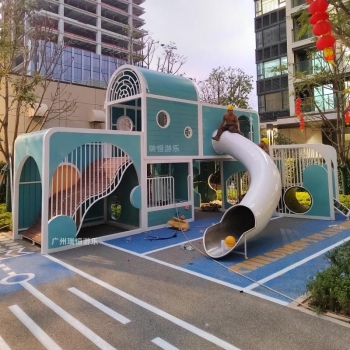 珠海小区定制不锈钢大型滑梯   健身器材 儿童乐园攀爬架厂家