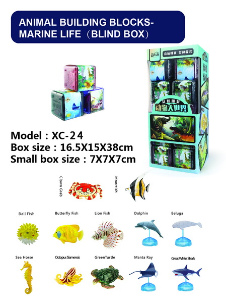 新款益智盲盒拼装海洋 12鱼 20小盒装