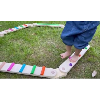 触感木制平衡板户外儿童触感木制教具平衡板感统训练脚踩踏独木桥