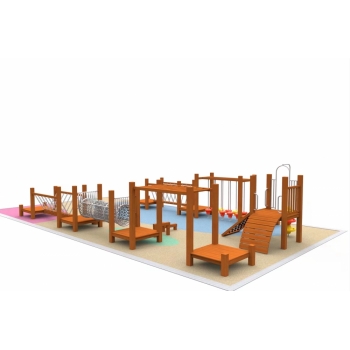幼儿园户外玩具体能训练实木攀爬户外儿童滑梯环廊非标定制厂家