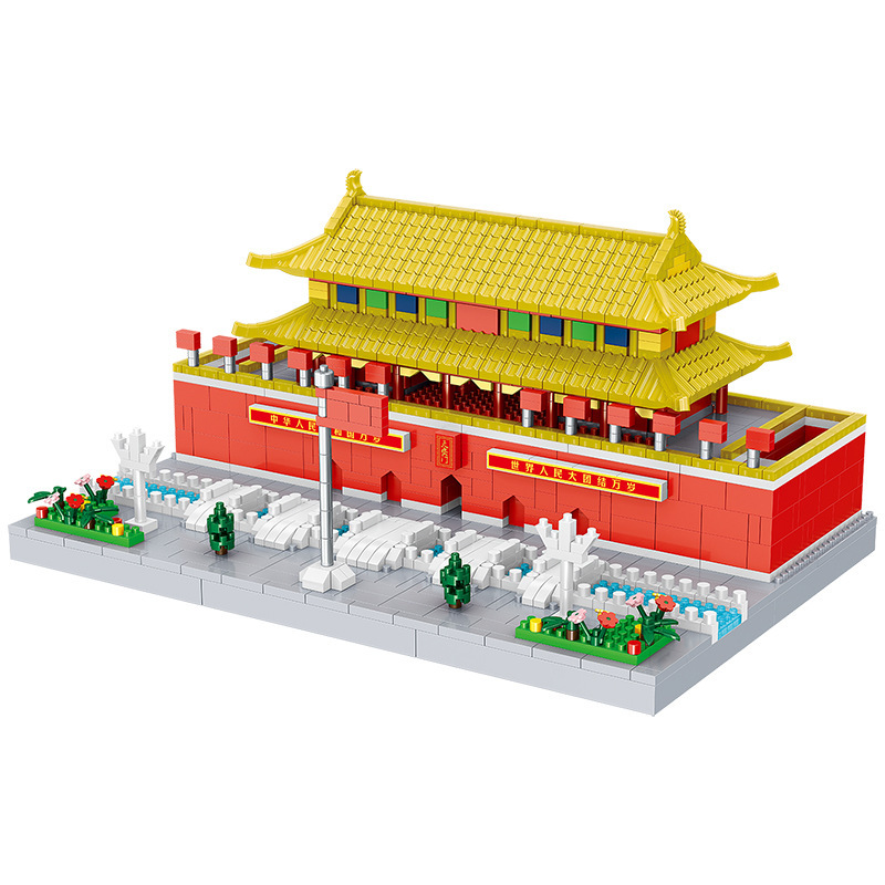 乐子中国建筑系列天安门广场微颗粒拼装积木模型