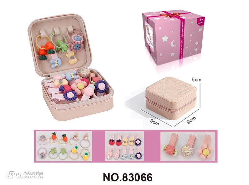 新款单层方盒23件套（棒棒糖发夹套装）女孩饰品套装过家家玩具