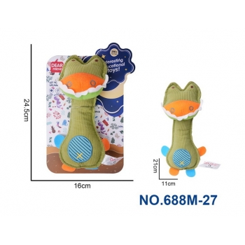 新款益智毛绒鳄鱼手持BB棒婴儿安抚玩具