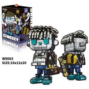 顽界限积木潮玩模型摆件拼装手办玩具工厂批发定制W9003嘻哈