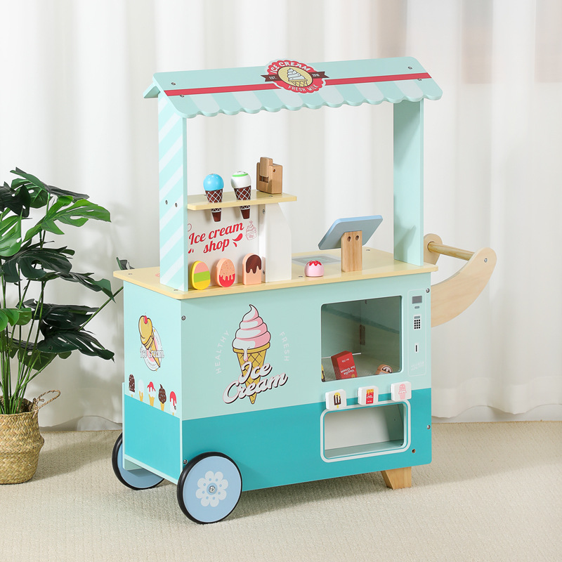 冰淇淋售卖车木制过家家玩具
