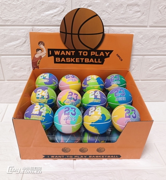 新款益智花球弹力篮球（6CM）24pcs/盒