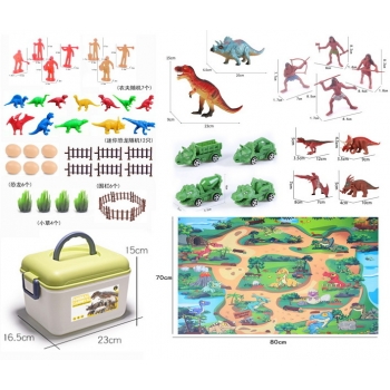 新款恐龙大套餐1大包  恐龙地图1张  恐龙车4只