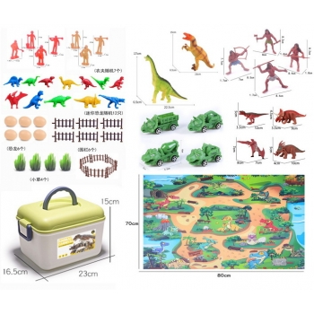 新款恐龙大套餐1大包  恐龙地图1张  恐龙车4只
